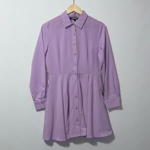 Love 83 Lavender Long Sleeve Button Down shirt Dress women’s Size Medium